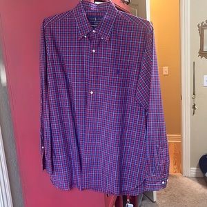 Red/Blue Check Button Down Dress Shirt